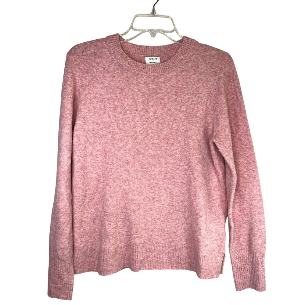 J. Crew wool blend heathered pink long sleeve crew neck sweater, size S, EUC